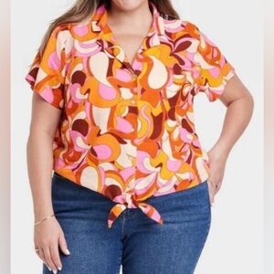 Ava & Viv Multicolor Women's Top 1X